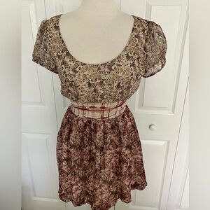 GUESS by Marciano Floral Rose Silk Mini Dress Size Small